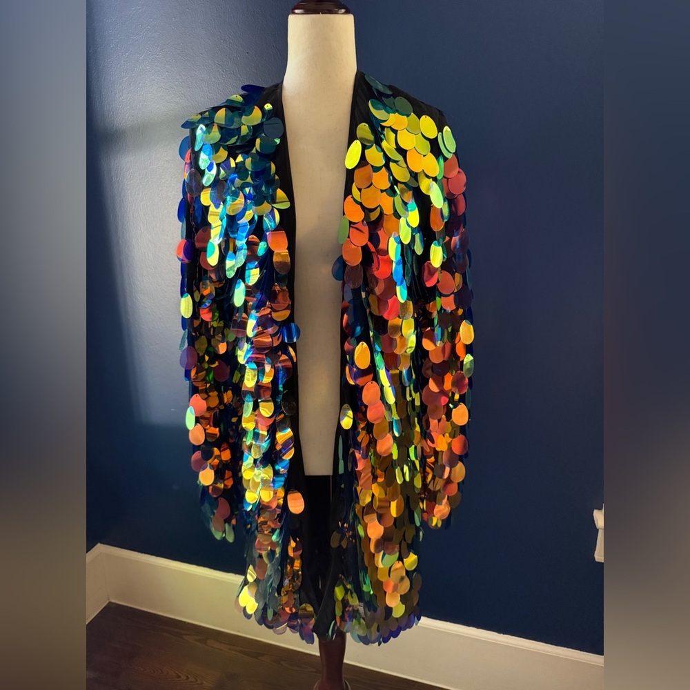 PRETTYLITTLETHING Sequin Kimono Sz UK 14/US 10